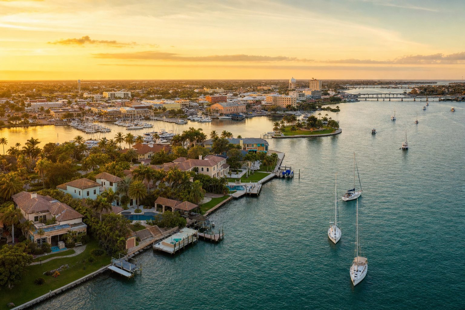 Punta Gorda waterfront aerial